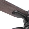 Harbor Breeze 43347 Lindholm 52-in Matte Black with Mocha/Espresso Blades Covered Outdoor Ceiling Fan With Light and Remote Control Included 5 -Blade