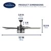 Harbor Breeze 43347 Lindholm 52-in Matte Black with Mocha/Espresso Blades Covered Outdoor Ceiling Fan With Light and Remote Control Included 5 -Blade