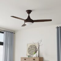 Harbor Breeze TG52OSB3D1RC Beach Creek 52-in Bronze with Sable/Auburn Blades LED Downrod or Flush Mount Ceiling Fan With Light and Remote Control Included 3 -Blade