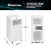 Hisense AP0525CR1W 5000 BTU (DOE) 115-Volt Vented Small Room Portable Air Conditioner Remote Included