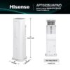 Hisense APT0825UW1WD Tower Inverter 8000 BTU (DOE) 115-Volt Vented Medium Room Smart Portable Air Conditioner with Heater, Remote Included