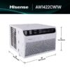 Hisense AW1422CW1W Large Room Window Air Conditioner , Remote Included ( 115-Volt , 14000-BTU )