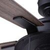 Honeywell 50614-26 Carnegie 52-in Matte Black with Rough Pine/Dark Chestnut Blades Cage Ceiling Fan With Light and Remote Control Included 5 -Blade