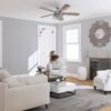 Honeywell 51460-26 Carnegie 52-in Pewter with Rough Pine Gray Oak Blades Cage Ceiling Fan With Light and Remote Control Included 5 -Blade