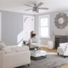 Honeywell 51460-26 Carnegie 52-in Pewter with Rough Pine Gray Oak Blades Cage Ceiling Fan With Light and Remote Control Included 5 -Blade