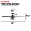 Honeywell 51855-26 Carnegie 52-in Matte Black and Gray Oak with Gray Oak Blades Ceiling Fan With Light and Remote Control Included 5 -Blade