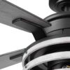 Honeywell 51855-26 Carnegie 52-in Matte Black and Gray Oak with Gray Oak Blades Ceiling Fan With Light and Remote Control Included 5 -Blade