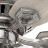 Hunter 51112 Builder Plus 52-in Brushed Nickel with Light Gray Oak Blades Flush Mount Ceiling Fan With Light and Pull Chain Included 5 -Blade
