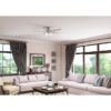 Hunter 51112 Builder Plus 52-in Brushed Nickel with Light Gray Oak Blades Flush Mount Ceiling Fan With Light and Pull Chain Included 5 -Blade