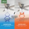 Hunter 51113 Builder Plus 52-in Matte Silver with Warm Grey Oak Blades Flush Mount Ceiling Fan With Light and Pull Chain Included 5 -Blade