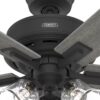 Hunter 52579 Angeline Easy Install 52-in Matte Black with Dark Gray Oak Blades Ceiling Fan With Light and Pull Chain Included 5 -Blade
