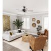 Hunter 52579 Angeline Easy Install 52-in Matte Black with Dark Gray Oak Blades Ceiling Fan With Light and Pull Chain Included 5 -Blade