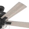 Hunter 52579 Angeline Easy Install 52-in Matte Black with Dark Gray Oak Blades Ceiling Fan With Light and Pull Chain Included 5 -Blade