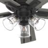Hunter 52579 Angeline Easy Install 52-in Matte Black with Dark Gray Oak Blades Ceiling Fan With Light and Pull Chain Included 5 -Blade