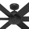 Hunter 52582 Lakeway SureSpeed 60-in Matte Black with Matte Black Blades Covered Outdoor Ceiling Fan Without Light and Remote Control Included 6 -Blade