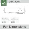 Hunter 52582 Lakeway SureSpeed 60-in Matte Black with Matte Black Blades Covered Outdoor Ceiling Fan Without Light and Remote Control Included 6 -Blade