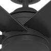 Hunter 52582 Lakeway SureSpeed 60-in Matte Black with Matte Black Blades Covered Outdoor Ceiling Fan Without Light and Remote Control Included 6 -Blade