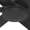 Hunter 52582 Lakeway SureSpeed 60-in Matte Black with Matte Black Blades Covered Outdoor Ceiling Fan Without Light and Remote Control Included 6 -Blade