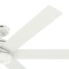 Hunter 52767 Lakeway ENERGY STAR 60-in Fresh White with Satin Blades Covered Outdoor Ceiling Fan Without Light and Remote Control Included 6 -Blade
