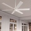 Hunter 52767 Lakeway ENERGY STAR 60-in Fresh White with Satin Blades Covered Outdoor Ceiling Fan Without Light and Remote Control Included 6 -Blade