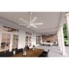 Hunter 52767 Lakeway ENERGY STAR 60-in Fresh White with Satin Blades Covered Outdoor Ceiling Fan Without Light and Remote Control Included 6 -Blade