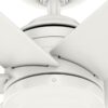Hunter 52767 Lakeway ENERGY STAR 60-in Fresh White with Satin Blades Covered Outdoor Ceiling Fan Without Light and Remote Control Included 6 -Blade