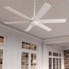 Hunter 52767 Lakeway ENERGY STAR 60-in Fresh White with Satin Blades Covered Outdoor Ceiling Fan Without Light and Remote Control Included 6 -Blade
