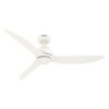 Hunter 52830 Mazzini ENERGY STAR 52-in Matte White with Matte White Blades Covered Outdoor Propeller Ceiling Fan Without Light and Remote Control Included 3 -Blade