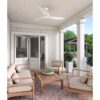 Hunter 52830 Mazzini ENERGY STAR 52-in Matte White with Matte White Blades Covered Outdoor Propeller Ceiling Fan Without Light and Remote Control Included 3 -Blade