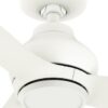 Hunter 52830 Mazzini ENERGY STAR 52-in Matte White with Matte White Blades Covered Outdoor Propeller Ceiling Fan Without Light and Remote Control Included 3 -Blade