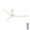 Hunter 52830 Mazzini ENERGY STAR 52-in Matte White with Matte White Blades Covered Outdoor Propeller Ceiling Fan Without Light and Remote Control Included 3 -Blade