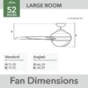 Hunter 52831 Mazzini ENERGY STAR 52-in Matte Black with Matte Black Blades Covered Outdoor Propeller Ceiling Fan Without Light and Remote Control Included 3 -Blade