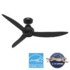 Hunter 52831 Mazzini ENERGY STAR 52-in Matte Black with Matte Black Blades Covered Outdoor Propeller Ceiling Fan Without Light and Remote Control Included 3 -Blade