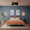 Hunter 52975 Jasmine Roth Brookside 30-in Matte Black with Matte Black Blades Fandelier Ceiling Fan With Light 3 -Blade