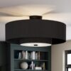 Hunter 52975 Jasmine Roth Brookside 30-in Matte Black with Matte Black Blades Fandelier Ceiling Fan With Light 3 -Blade
