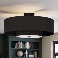 Hunter 52975 Jasmine Roth Brookside 30-in Matte Black with Matte Black Blades Fandelier Ceiling Fan With Light 3 -Blade