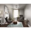Hunter 53326 Builder 52-in Snow White with Snow White/Light Oak Blades Flush Mount Ceiling Fan With Light and Pull Chain Included 5 -Blade