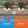Hunter 53327 Builder Plus 52-in New Bronze with Harvest Mahogany/Brazilian Cherry Blades Flush Mount Ceiling Fan With Light and Pull Chain Included 5 -Blade
