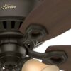 Hunter 53327 Builder Plus 52-in New Bronze with Harvest Mahogany/Brazilian Cherry Blades Flush Mount Ceiling Fan With Light and Pull Chain Included 5 -Blade