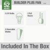 Hunter 53327 Builder Plus 52-in New Bronze with Harvest Mahogany/Brazilian Cherry Blades Flush Mount Ceiling Fan With Light and Pull Chain Included 5 -Blade