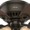 Hunter 53327 Builder Plus 52-in New Bronze with Harvest Mahogany/Brazilian Cherry Blades Flush Mount Ceiling Fan With Light and Pull Chain Included 5 -Blade