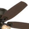 Hunter 53327 Builder Plus 52-in New Bronze with Harvest Mahogany/Brazilian Cherry Blades Flush Mount Ceiling Fan With Light and Pull Chain Included 5 -Blade