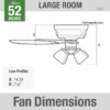 Hunter 53327 Builder Plus 52-in New Bronze with Harvest Mahogany/Brazilian Cherry Blades Flush Mount Ceiling Fan With Light and Pull Chain Included 5 -Blade