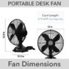 Hunter 97314 12-in High Velocity Indoor Desk Fan, in Matte Black