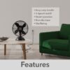 Hunter 97314 12-in High Velocity Indoor Desk Fan, in Matte Black