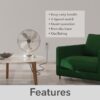 Hunter 97315 12-in High Velocity Indoor Desk Fan, in Brushed Nickel