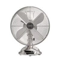 Hunter 97315 12-in High Velocity Indoor Desk Fan, in Brushed Nickel