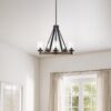 Kichler 34686A Barrington 5 -Light Distressed Black Seeded glass Metal Chandelier Kichler 34686A Barrington 5 -Light Distressed Black Seeded glass Metal Chandelier