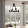 Kichler 34686A Barrington 5 -Light Distressed Black Seeded glass Metal Chandelier Kichler 34686A Barrington 5 -Light Distressed Black Seeded glass Metal Chandelier