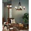 Kichler 34686A Barrington 5 -Light Distressed Black Seeded glass Metal Chandelier Kichler 34686A Barrington 5 -Light Distressed Black Seeded glass Metal Chandelier